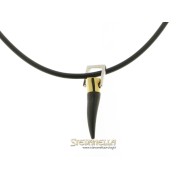 BARAKA' collana Hydra pendente oro e PVD nero con caucciù referenza GC21159 new